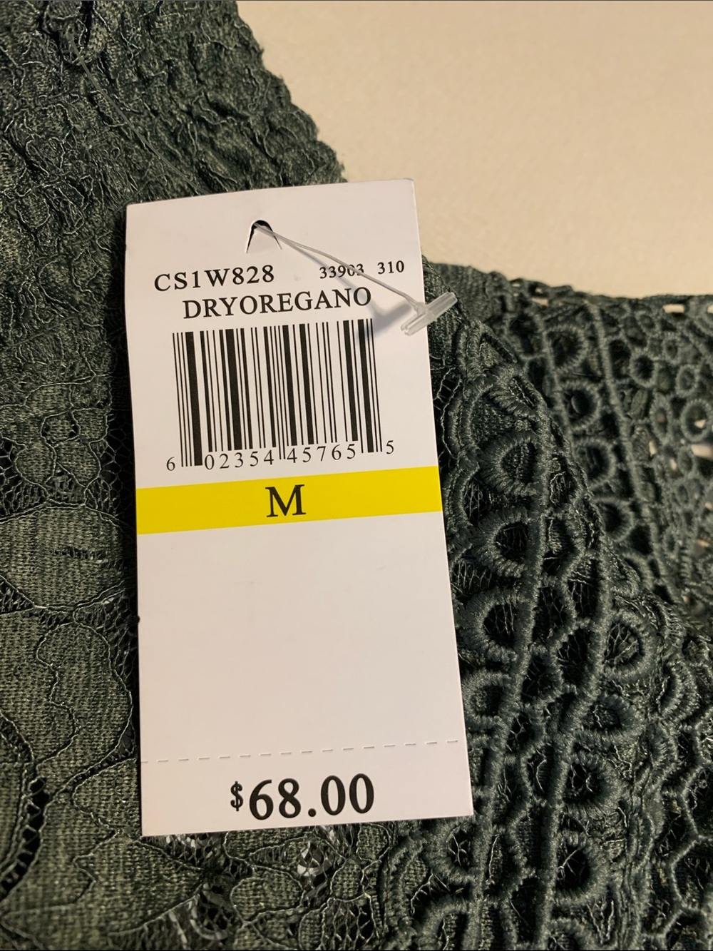 Cable & Gauge Lace Flutter Sleeve Mock Neck Top in Sage Green NWT - Picture 8 of 12